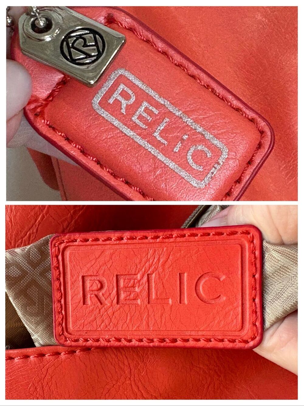 RELIC by Fossil - Foldover Crossbody in Soft Orange Faux Leather/Great Condition - Picture 10 of 13